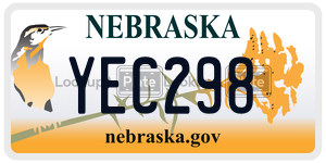 YEC298  license plate in NE