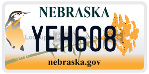 YEH608  license plate in NE