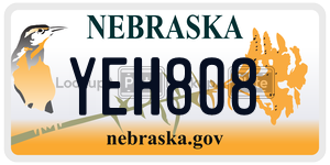 YEH808  license plate in NE