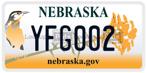 YFG002  license plate in NE
