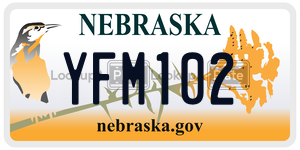 YFM102  license plate in NE