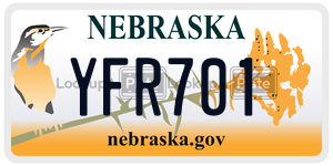 YFR701  license plate in NE