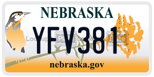 YFV381  license plate in NE