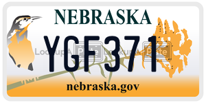 YGF371 license plate in Nebraska