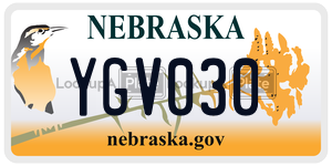 YGV030  license plate in NE