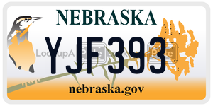 YJF393 license plate in Nebraska