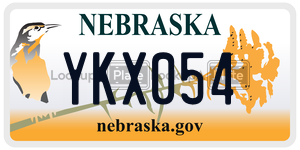 YKX054  license plate in NE