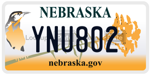 YNU802  license plate in NE