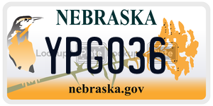 YPG036  license plate in NE