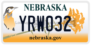 YRW032 license plate in Nebraska