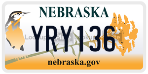 YRY136  license plate in NE