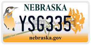 YSG335  license plate in NE
