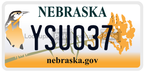 YSU037  license plate in NE