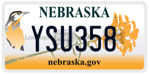 YSU358  license plate in NE