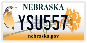 YSU557  license plate in NE