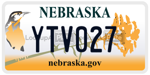 YTV027  license plate in NE