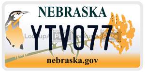 YTV077  license plate in NE