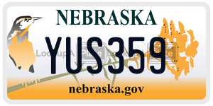 YUS359  license plate in NE