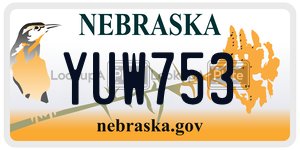 YUW753 license plate in Nebraska