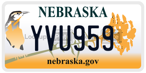 YVU959  license plate in NE