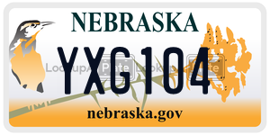 YXG104  license plate in NE