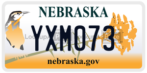 YXM073  license plate in NE