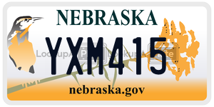 YXM415  license plate in NE