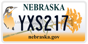 YXS217  license plate in NE