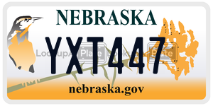YXT447  license plate in NE