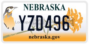 YZD496  license plate in NE