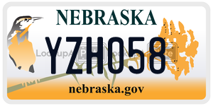 YZH058  license plate in NE