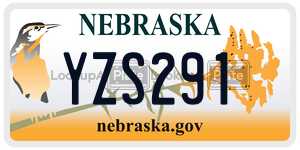 YZS291  license plate in NE