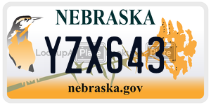 YZX643  license plate in NE