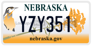 YZY351  license plate in NE