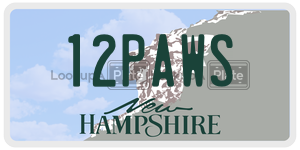 12PAWS  license plate in NH