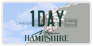 1DAY  license plate in NH