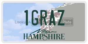 1GRAZ  license plate in NH
