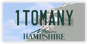 1TOMANY license plate in New Hampshire