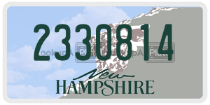 2330814 license plate in New Hampshire