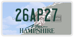 26AP27  license plate in NH