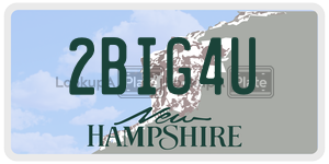 2BIG4U  license plate in NH