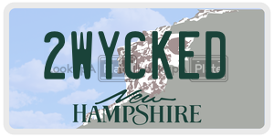 2WYCKED  license plate in NH
