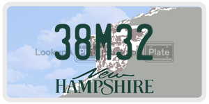 38M32 license plate in New Hampshire