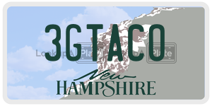 3GTACO license plate in New Hampshire