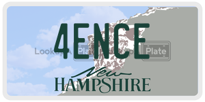 4ENCE  license plate in NH
