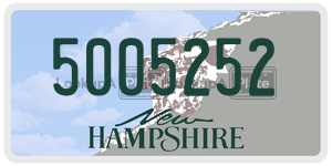 5005252  license plate in NH