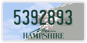 5392893 license plate in New Hampshire