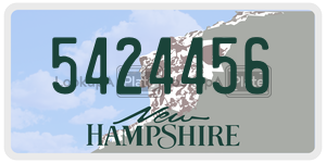 5424456 license plate in New Hampshire