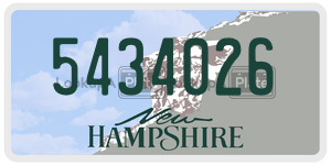 5434026  license plate in NH