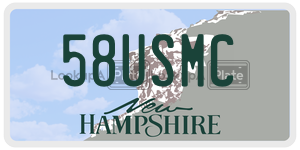 58USMC  license plate in NH